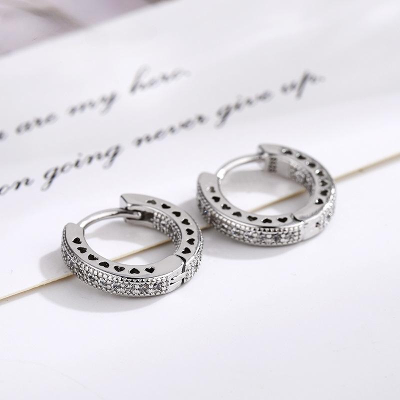 New Sparkling Zirconia Earrings Personality Exaggerated Femininity Elegant Light Luxury Heart-Shaped Earrings Fashion Jewellery