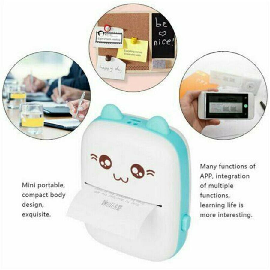 Portable Mini Thermal Printer Photo Pocket Photo Printer Phone Wireless Printing With  1Roll Paper