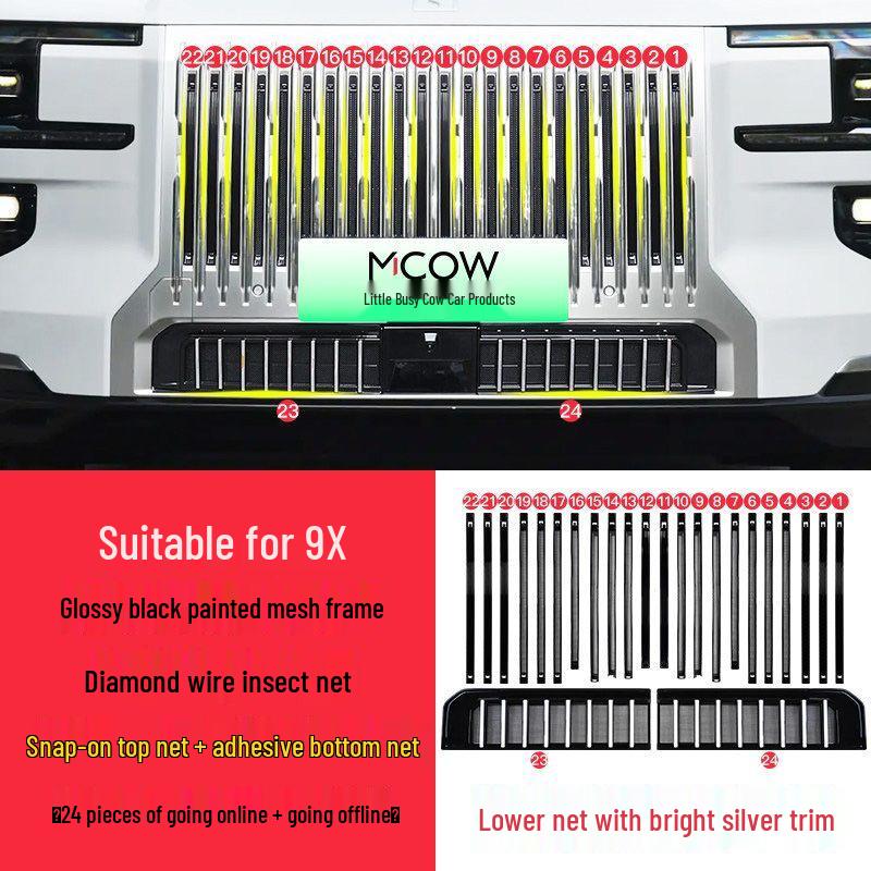 Zeekr 9X 2025-2026 Detachable Front Grille Insect Net Upgrade Accessory