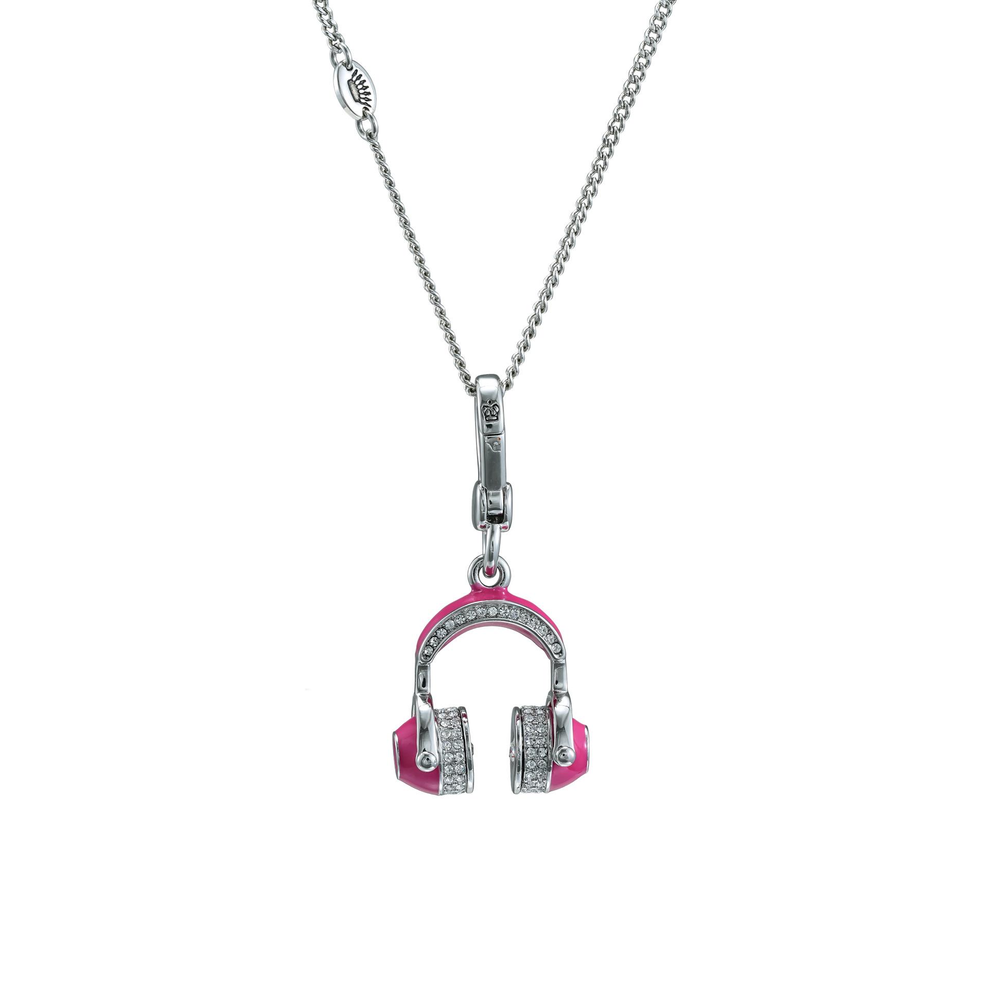 

Enamel Glaze Diamond Rose Red Earphone Pendant Design Sense Personality Movable Necklace Tide
