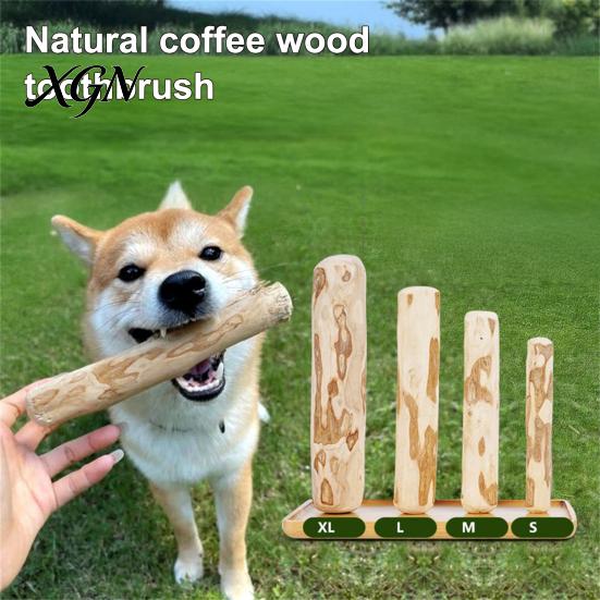 Interaktives Hundespielzeug für drinnen Kaffeoholz Kauspielzeug, Holz Welpen Zahnen Natürlicher Angstlindernder Stick, Zahngesundheit Spielzeug Klein Mittel