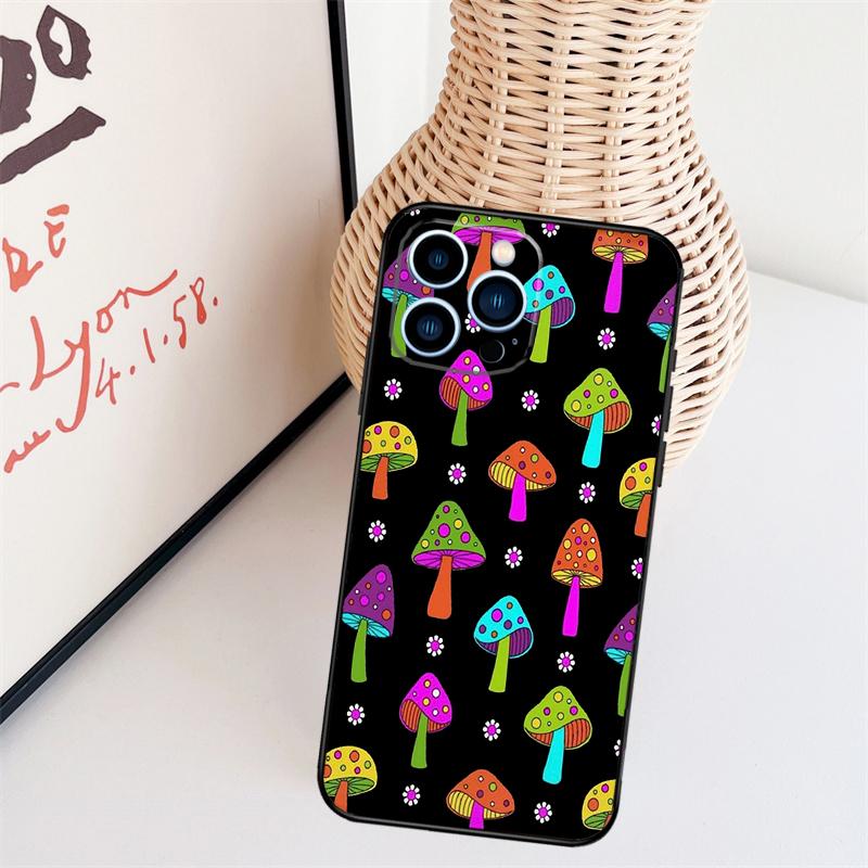 Trippy Mushroom Phone Case For iPhone 17 Pro Max 16 15 11 13 12 14 Pro Max Mini 15 16 Plus 16e 17 Air Cover