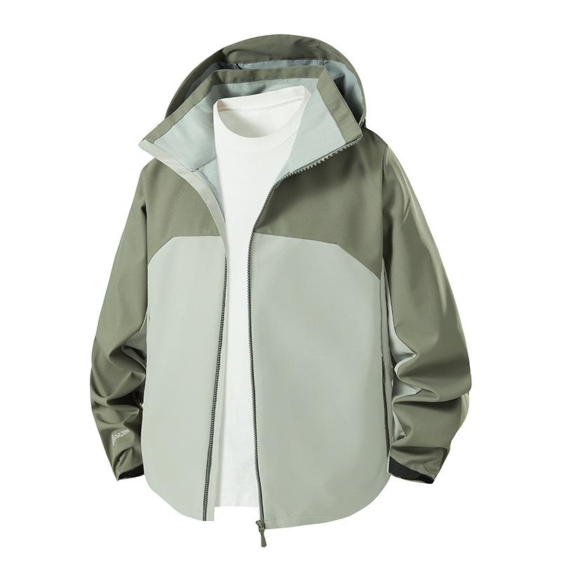 Unisex Windproof Softshell Jacket with Print, Hooded Sports Outerwear for Spring & Autumn