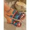 Bohemian Flat Sandals for Women - 2025 Summer New Fringe Design - Size 43 Beach Sandals