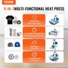 Heat Press Machine 15x15 In 5 In 1 with 30oz Tumbler Press T-Shirts Green