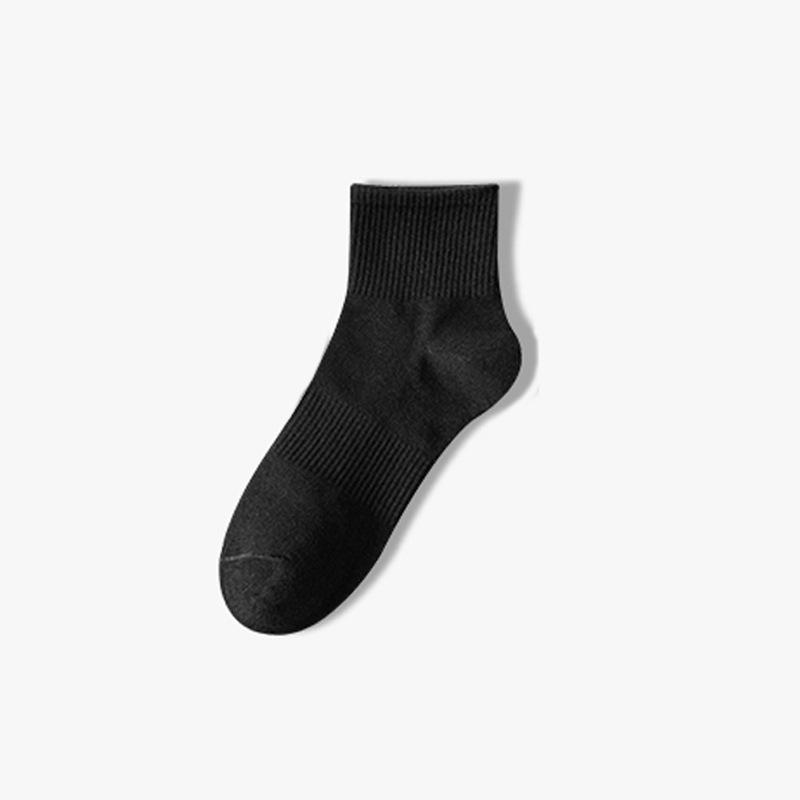 Zhuji Men's Summer Thin Mid-Calf Pure Cotton Sports Socks - Sweat-Absorbent, Odor-Resistant, Antibacterial, Ankle Length