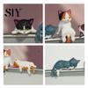 Tiny Plastic Cat Statues Mini Figurine Miniature Cute Cartoon Kittens Ornament for Office Decorations Computer Monitor Car Dashboard Home Desk