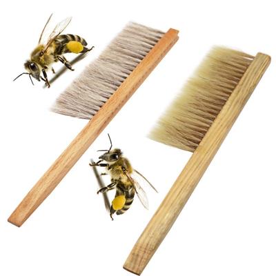 Beekeeping Tools Wooden Honey Brush Sweeping Bees Two Rows Ponytail Hair New Beekeeping Equipment