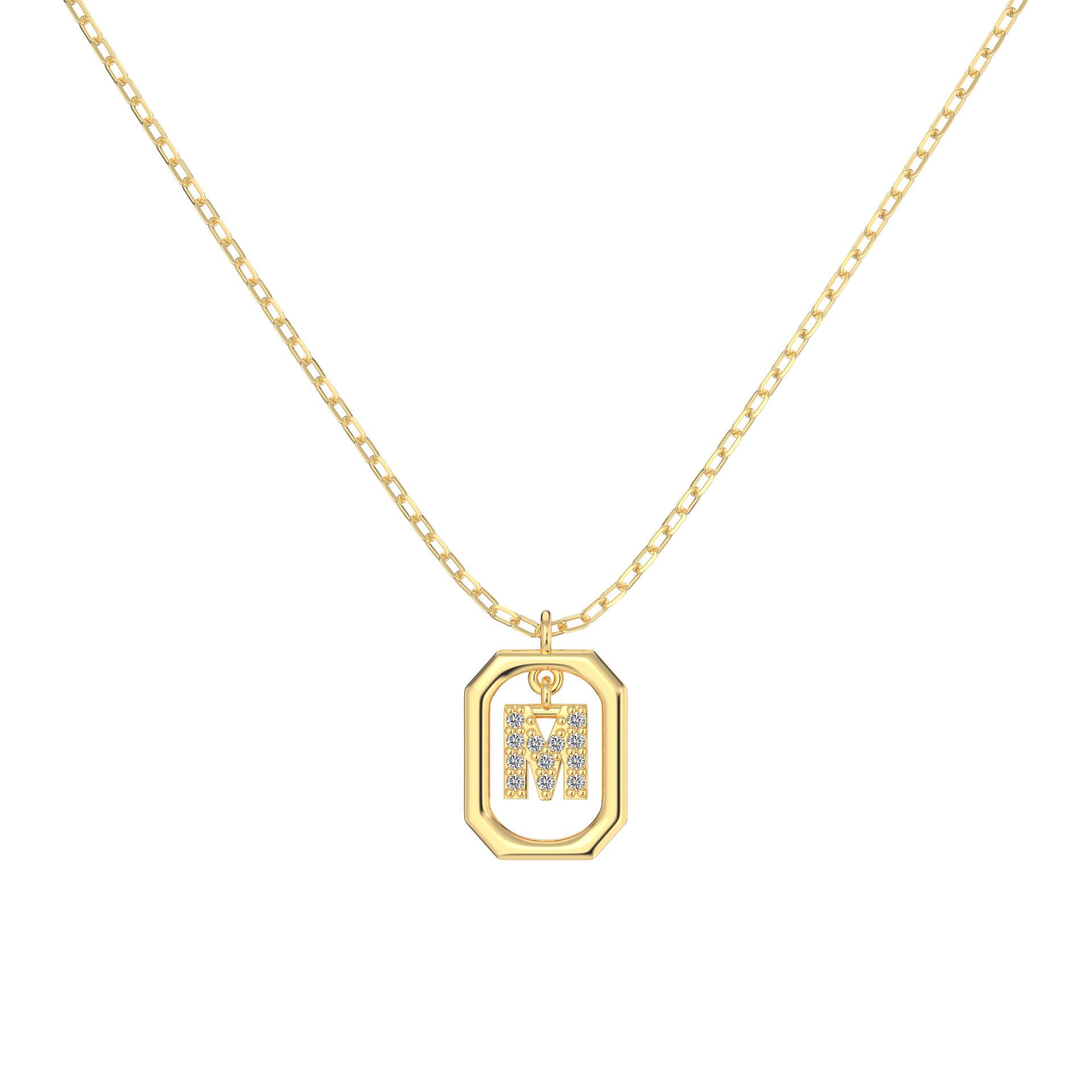 

Срібна підвіска-літера 925 проби на ланцюжку з деталями із циркону - Елегантний та унікальний дизайн для жінок 925 Silver