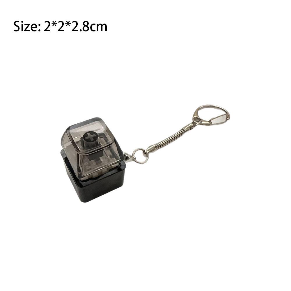 New Diy Keyboard Fidget Keychain With Light Keys Button Finger Keyboard Caps Keycap Relief Stress Pinch Toy Clicker Toy
