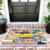 Crayon Shin-chan Family Funny Scene Print Non-Slip Floor Mat, Soft Washable Doormat for Bedroom Living Room Bathroom, Cartoon An