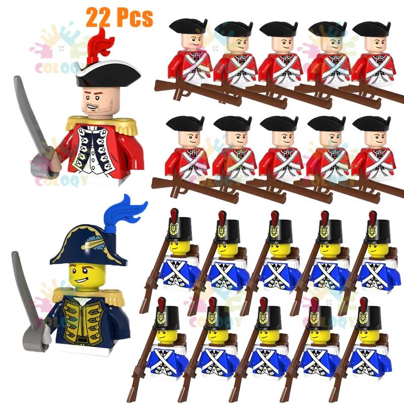 Kids Toys Imperial Navy Building Blocks Red Blue General Soldiers Set Mini Action Figures Toys For Kids Christmas Gifts