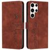 For Samsung Galaxy S25 Ultra Case Viewing Stand PU Leather Phone Cover Imprinted Pattern