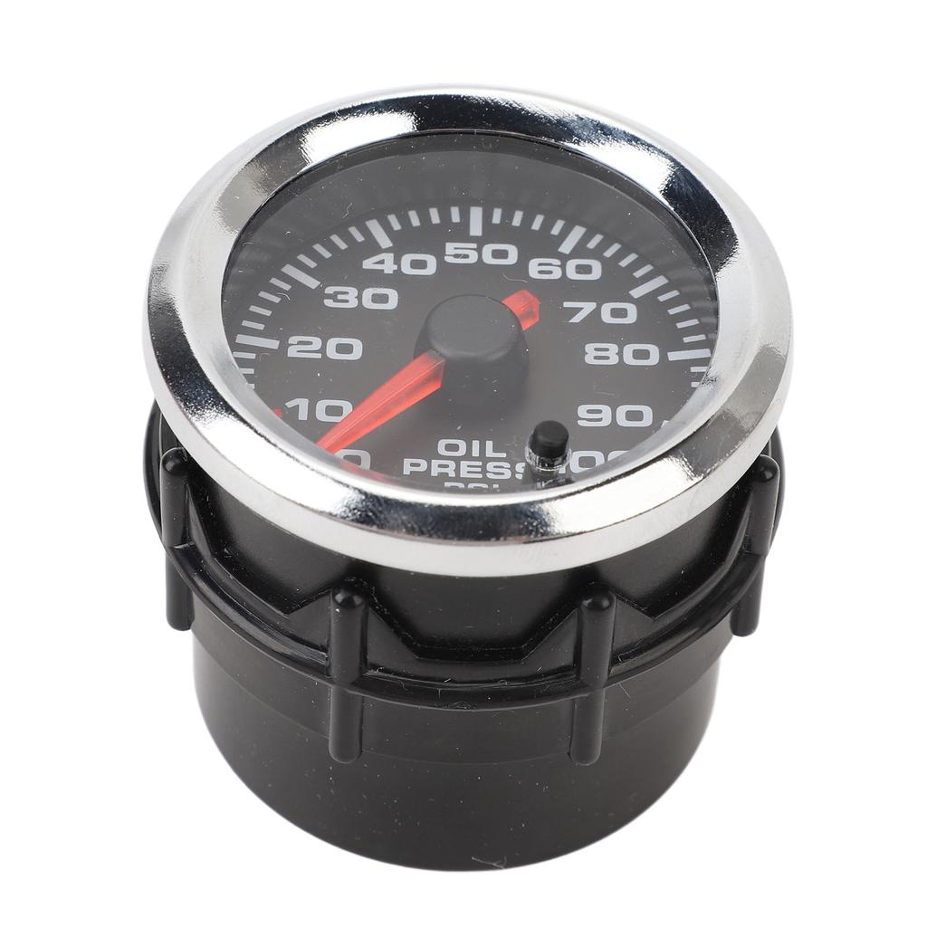 52mm Öldruckanzeige 12V 0‑100PSI Hohe Genauigkeit Öldruckmesser Mit Schrittmotor für Auto Wohnmobil Yacht