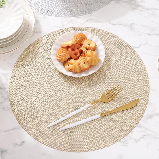 Reusable PVC Placemat Heat Resistant Dining Table Mat Wear-Resistant Stain-Proof Placemat for Home Kitchen Dining Table Protection