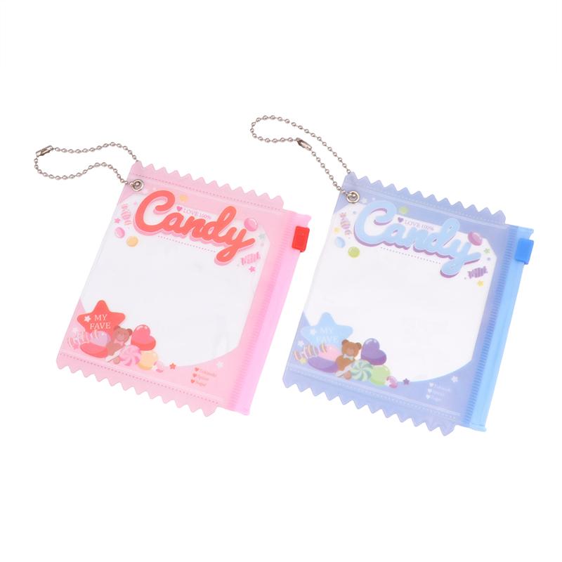 Cartoon Transparent Pvc Dustproof Storage Bags Doll Display Bag With Keyring Mini Mystery Box Dolls Organizer Pouches