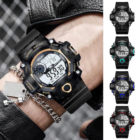 

Электронные часы, силиконовый браслет, цифровой дисплей, многофункциональные спортивные часы для бега на открытом воздухе, повседневные наручные часы в подарок