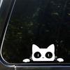 10 pièces Autocollants Imperméables pour Vitre de Voiture Noir Blanc Style Voiture Chat Curieux Autocollants Ordinateur Portable