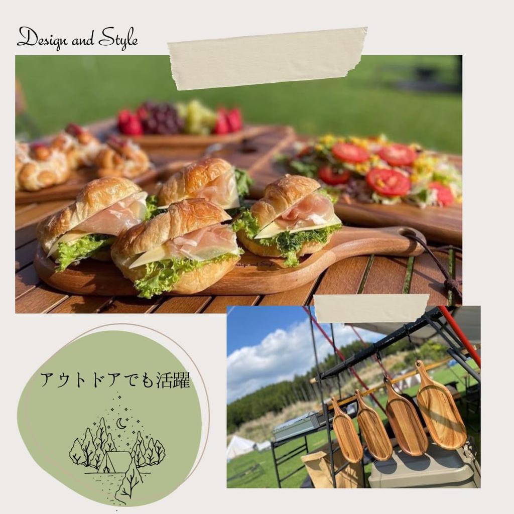 D&S Mini Reversible Serving TrayCutting Board, 40x15cm, Single-Serve, Natural Wood, Perfect for Breakfast, Outdoors, Lunch, and Serving (DS.181)