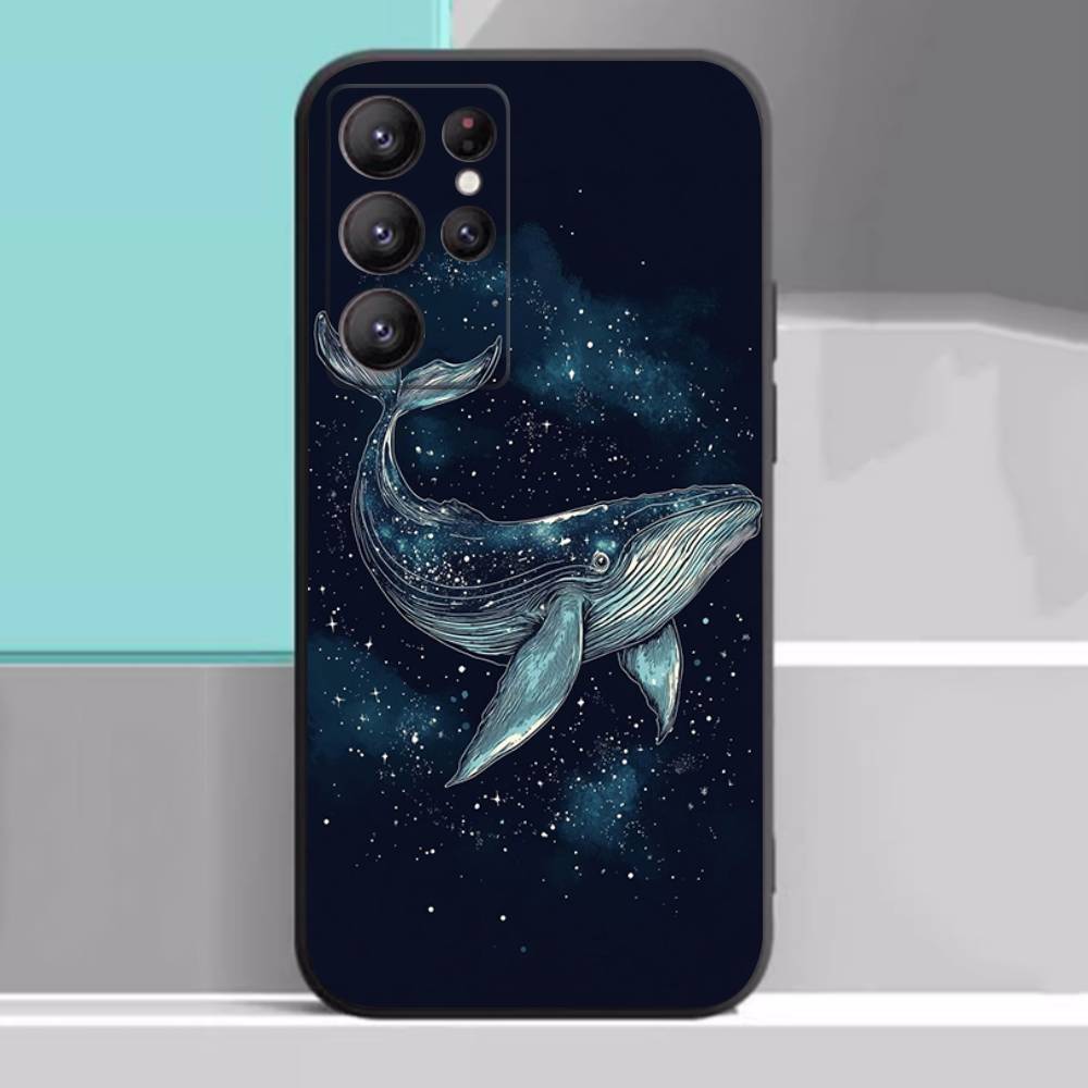 Space Ocean Whale Case For Samsung Galaxy Case S25 S23 S22 S21 S30 S20 S10 Ultra Plus FE TPU Soft Cover