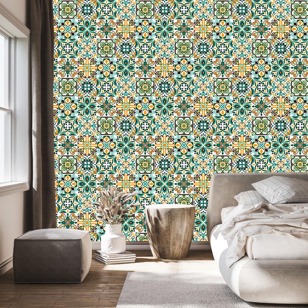 Colorful mosaic and pattern wallpaper for living room and bedroom 50x1000