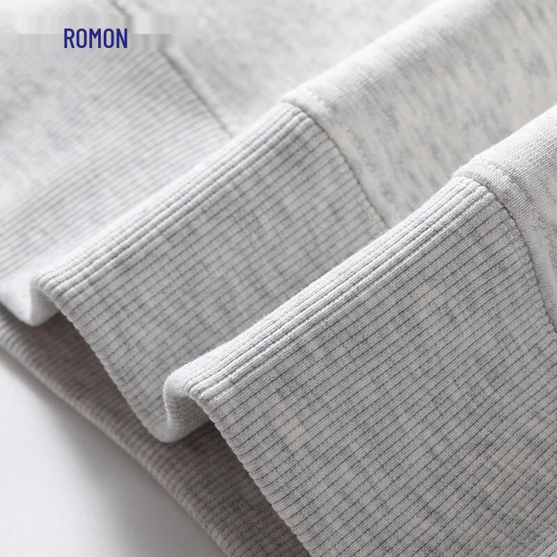 ROMON Men's Solid Round Neck Cotton Blend Long-Sleeve T-Shirt