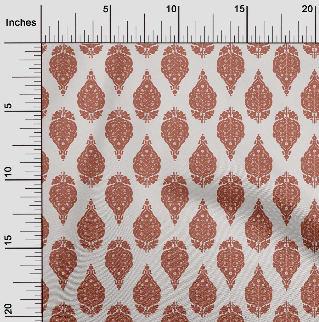 oneOone Cotton Flex Brown Fabric Asian Floral Traditional Quilting Supplies Print Sewing Fabric By The Yard 40 Inch