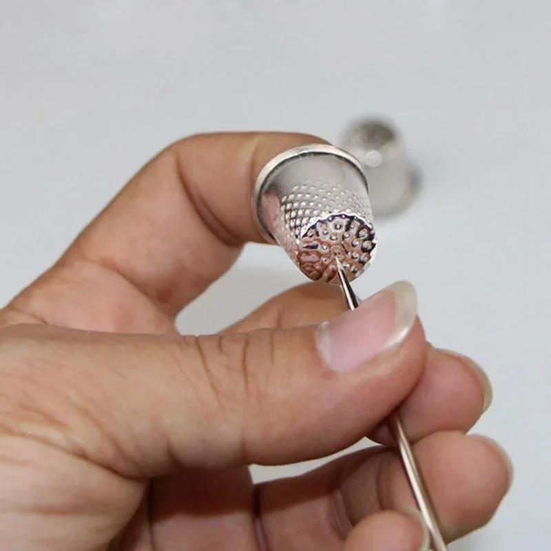 10Pcs Metal Aluminum Top Needle DIY Hand Sewing Tool Pressure Needle Finger Cover Embroidery Finger Protection Top Needles Cap