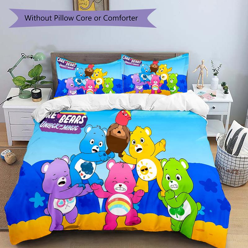 Care Bears Unlock Magic Print 3Pcs Bedding Setduvet Cover With 2 Bedropillowcase Home Birthday Gift