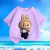 LABUBU Cartoon Fashion Short Sleeve Street Style Versatile 2025 for Boys and Girls