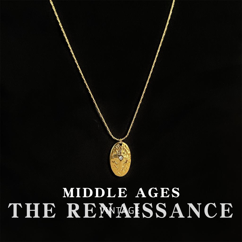 Французская винтажная геометрическая овальная цепочка для ключиц, кованая металлическая подвеска Mangstar