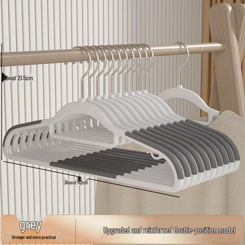 Non-slip Adult Clothes Hangers: No Trace, Thickened, Anti-Shoulder Bump, Dual-Use for Dry/Wet.