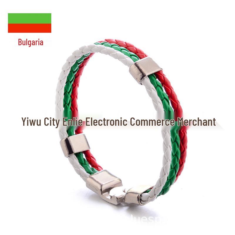 Customizable Faux Leather World Cup Color Bracelet