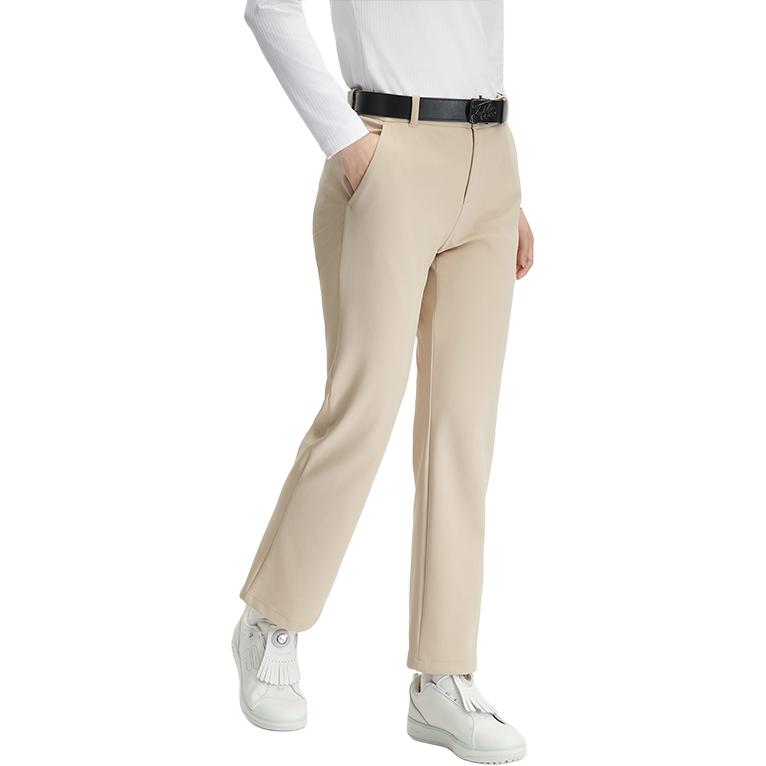 Fila Golf Series Soft Comfortable Simple Solid Color Straight Leg Casual Pants Women Bottoms Beige A11W445601F-LK