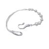 Elegant Women’s Pearl Bracelet: Half-Bangle, Half-Chain Design
