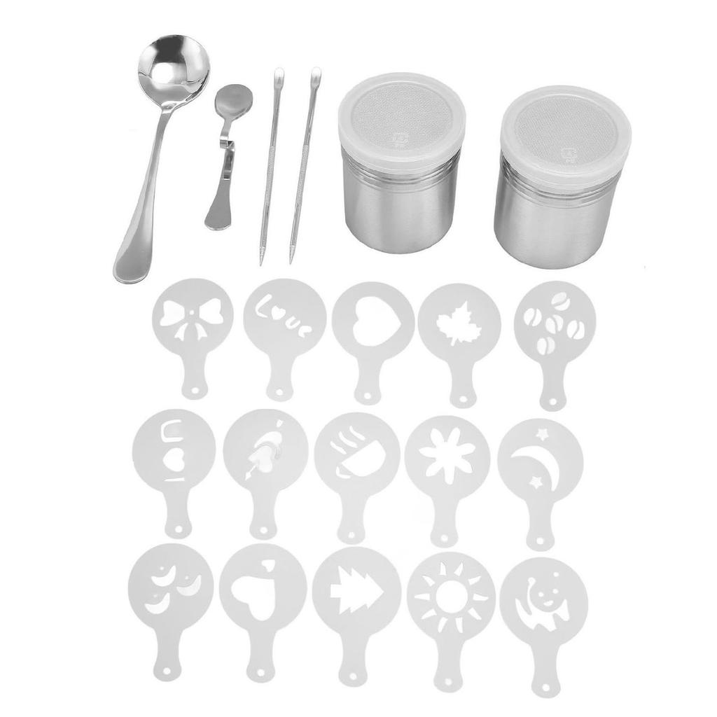Coffee Decorating Stencils Coffee Carving Pen Set Stainless Steel Portable Latte Art Pen Coffee
