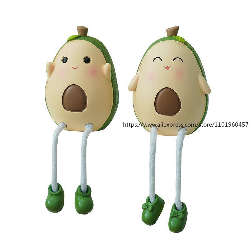 Entzückende Mädchenhafte Heimdeko Harz Avocado Ornament Hängende Puppe Kreative Desktop Figur Geschenk