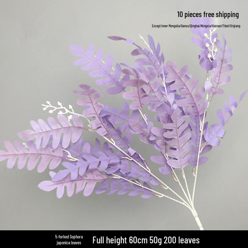 Purple Floral Wedding Arrangement - Silk Hydrangea, Rose, Bamboo Leaves & Grass for Flower Arches