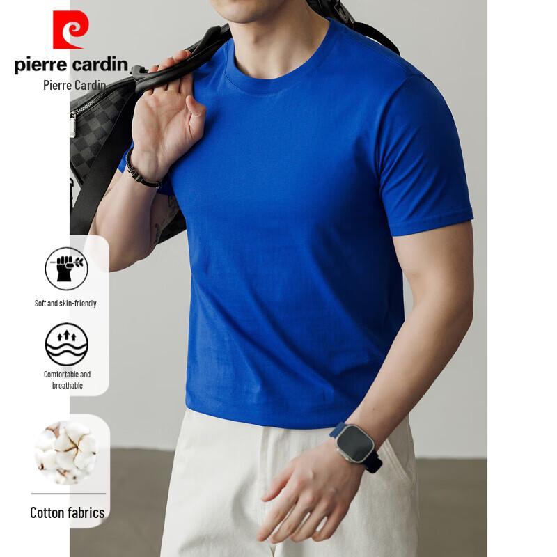 Pierre Cardin Men's 100% Cotton Crew Neck Short Sleeve T-Shirt