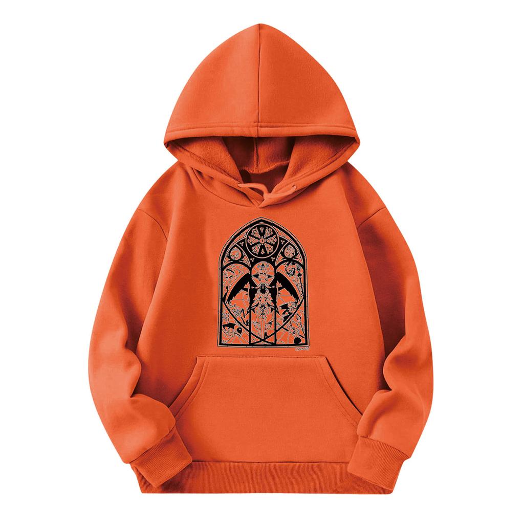 Barne Mote Lett Langermet Genser Med Lommer Trykk Hettegenser