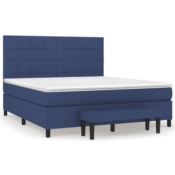 Maison Exclusive - Lattenrost-Bettgestell mit Matratze Blau 180x200 cm Stoff