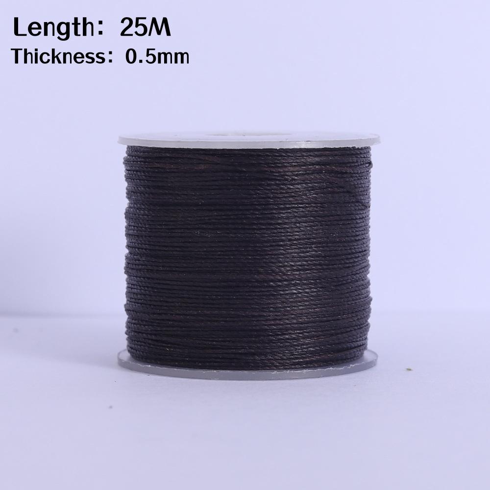 25M Dicke Gewachste Schnur Für Leder Gewachste Kordel 0,5mm Perlenfaden Für Armband Perlenstickgarn Flache Gewachste Nähschnur