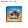 Monster Truck Theme servisesett inkludert tallerkener, kopper, servietter, duk
