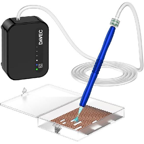 Diamond Art Painting Pen, 1500mAh Rechargebale Vacuum Diamond Art Pen Kits for Adults with USB Charge, Electric Diamond Art Accessories Tools with