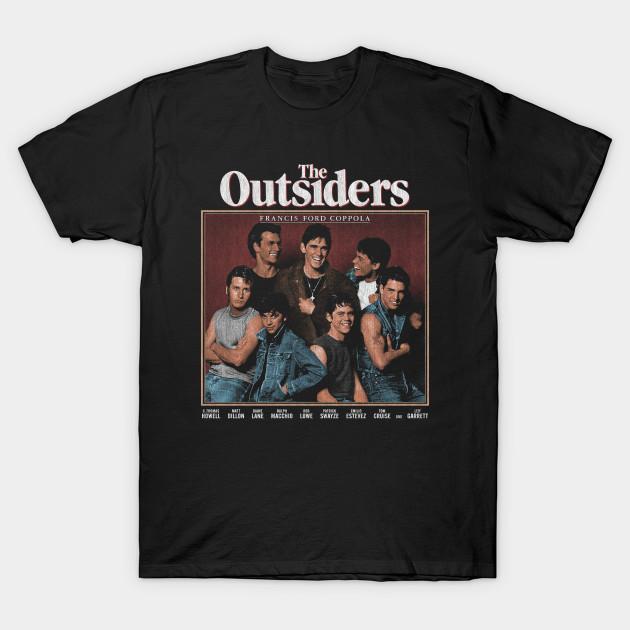 

Men Black Print T-shirt The Outsiders, Greasers, Stay Gold Ponyboy No-Cut Transfer Paper Print Cotton Tshirt 2XL