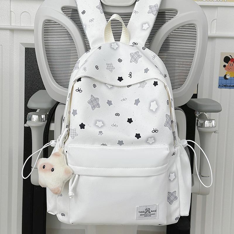 Schoolbag Korean schoolbag Junior high school girls ins fresh casual high value backpack High school students large capacity lightweight backpack