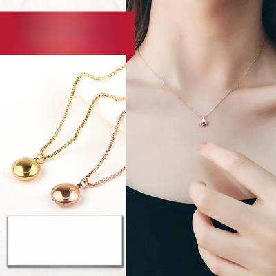 Women's Rose Gold Smiling Face Necklace Good Luck Doudou Short Collarbone Chain
