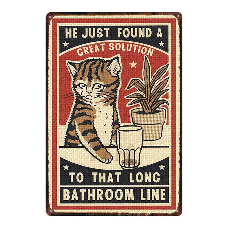 Cat And Dog Diet Funny Picture Metal Tin Signs Plaque Vintage Wall Bar Home Art Pet Shop Decor Customizable 30X20CM DU-7090A