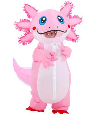JOYBRO Axolote Inflável Fantasia de Animal Engraçado Axolote para Meninos e Perfeita para Escola e Tamanho Único Serve para Fantasia Infantil, Meninas, Halloween, Festivais,
