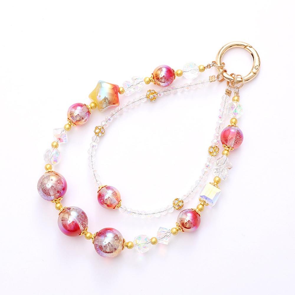 Bag Pendant Mobile Phone Keychain Strap Colorful Beads Phone Hanging Rope  Phone Case Accessories